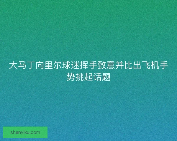 大马丁向里尔球迷挥手致意并比出飞机手势挑起话题